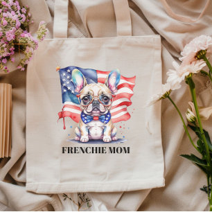 Patriotic French bulldog frenchie mum Tote Bag