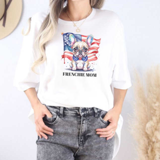 Patriotic French bulldog frenchie mum Tri-Blend Shirt (Creator Uploaded)