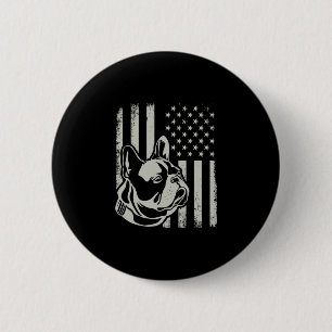 Patriotic French Bulldog Owner Lover American Flag 6 Cm Round Badge