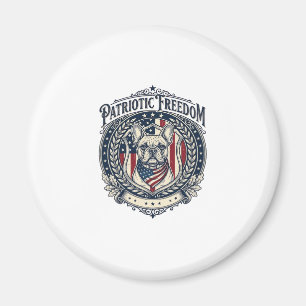 Patriotic French Bulldog Vector Graphic Tee_1 Magnet