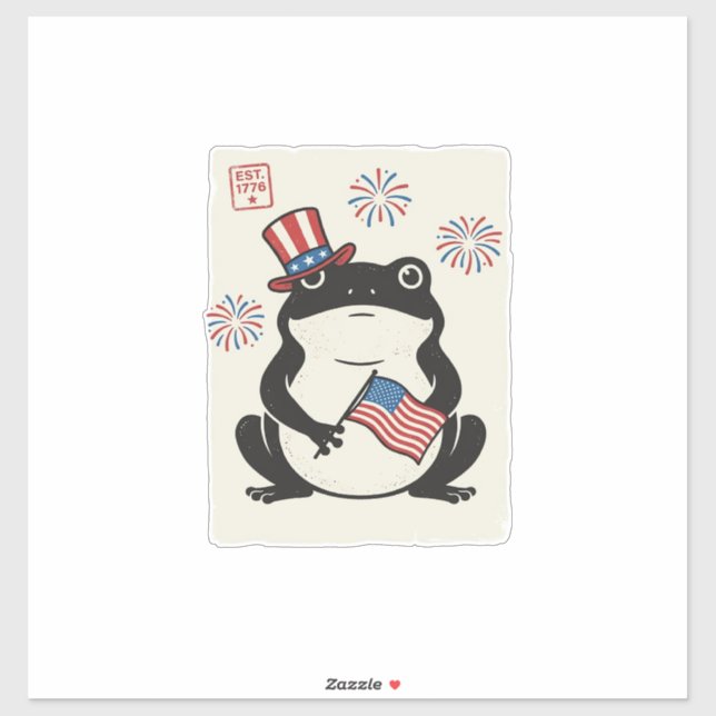 Patriotic Frog Vintage Engraving Vector Art_1 (Sheet)