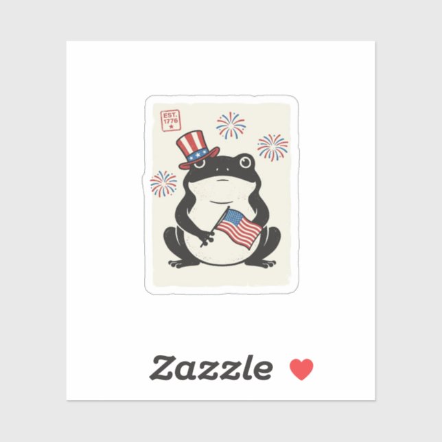 Patriotic Frog Vintage Engraving Vector Art_1 (Sheet)
