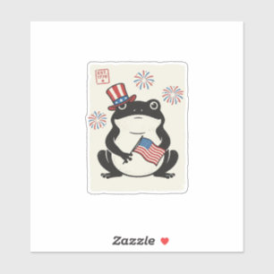 Patriotic Frog Vintage Engraving Vector Art_1