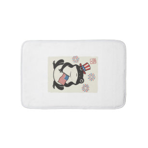 Patriotic Frog Vintage Engraving Vector Art_1 Bath Mat