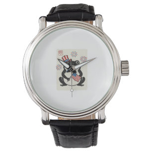 Patriotic Frog Vintage Engraving Vector Art_1 Watch