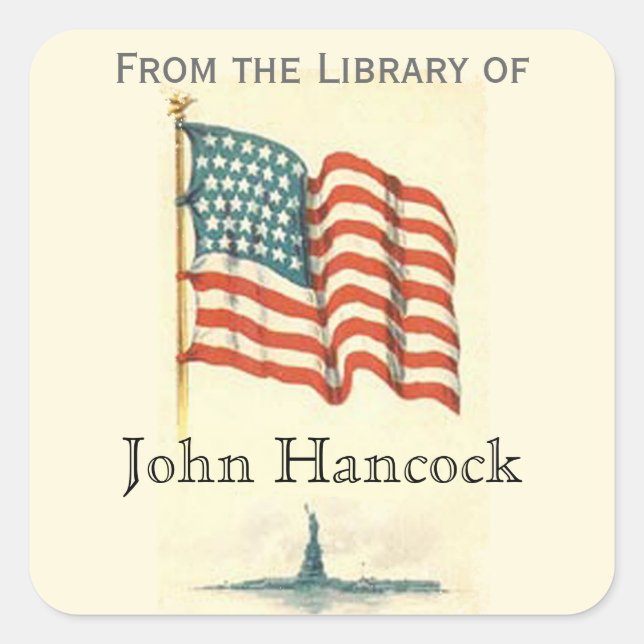Patriotic "From the Library of" Sticker (Front)