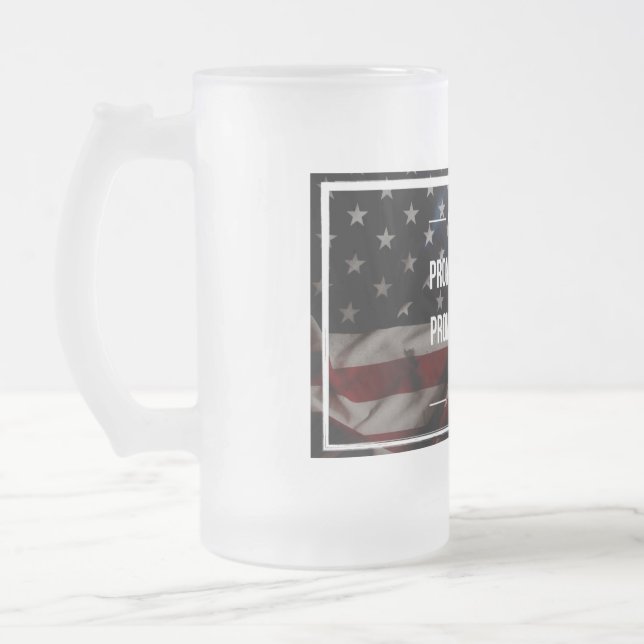 Patriotic Frosted Beer Mug (Left)
