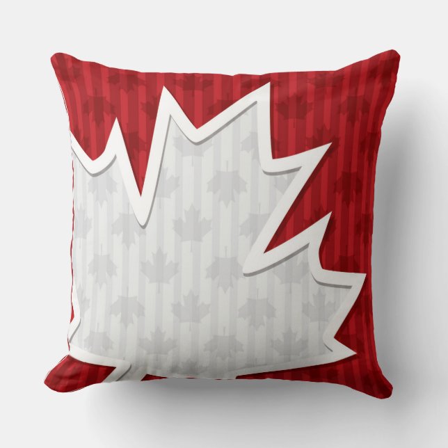 Patriotic Fun Canada Maple Leaf Cushion (Front)