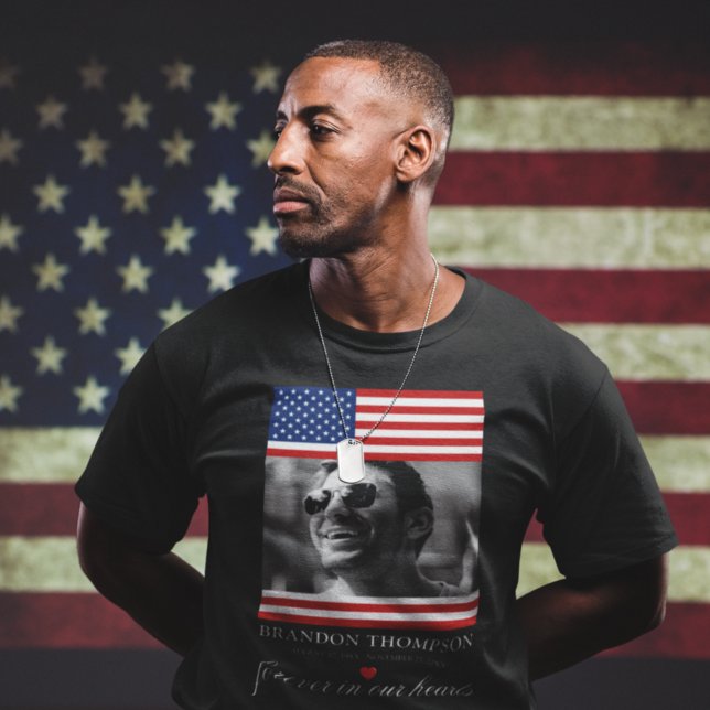 Patriotic Funeral Memorial Photo T-Shirt (Creator Uploaded)