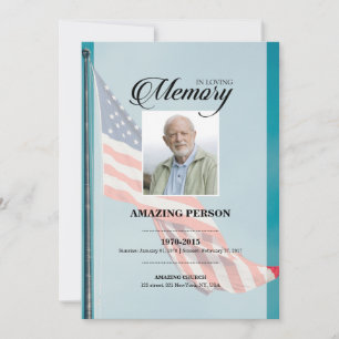 Patriotic Funeral Prayer Card Template