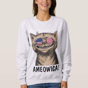 Patriotic funny Cat T-shirts, AMEOWICA! Sweatshirt