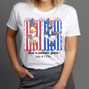 Patriotic funny goose coquette 4th of July 1776  T-Shirt