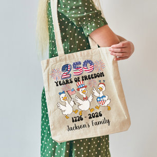 Patriotic funny goose coquette 4th of July 1776 Tote Bag