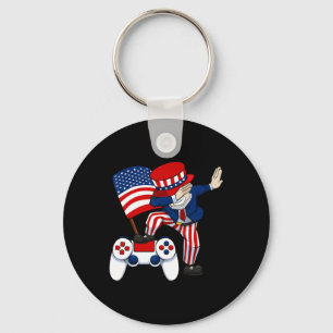 Patriotic Gamer 4th Of July Video-game Controller Key Ring