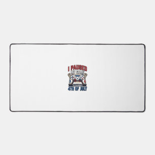 Patriotic Gamer 4th of July Vintage Vector Shirt_1 Desk Mat