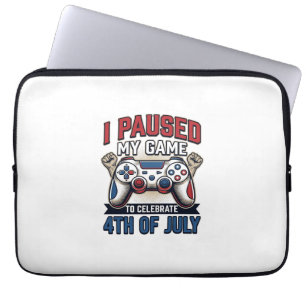 Patriotic Gamer 4th of July Vintage Vector Shirt_1 Laptop Sleeve