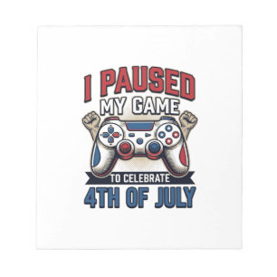 Patriotic Gamer 4th of July Vintage Vector Shirt_1 Notepad
