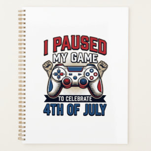 Patriotic Gamer 4th of July Vintage Vector Shirt_1 Planner
