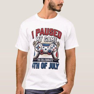Patriotic Gamer 4th of July Vintage Vector Shirt_1 T-Shirt