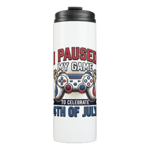 Patriotic Gamer 4th of July Vintage Vector Shirt_1 Thermal Tumbler
