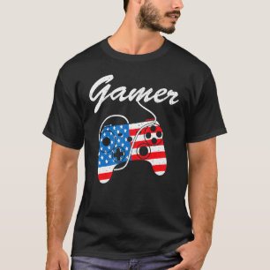 Patriotic Gamer Boy American Video Game 4th Of Jul T-Shirt