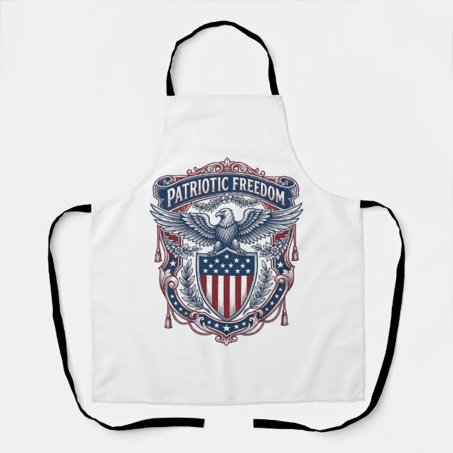 Patriotic Garden Flag Style Vector Graphic Tee_1 Apron (Front)