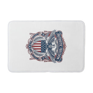 Patriotic Garden Flag Style Vector Graphic Tee_1 Bath Mat