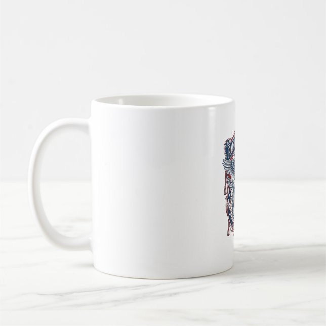 Patriotic Garden Flag Style Vector Graphic Tee_1 Coffee Mug (Left)