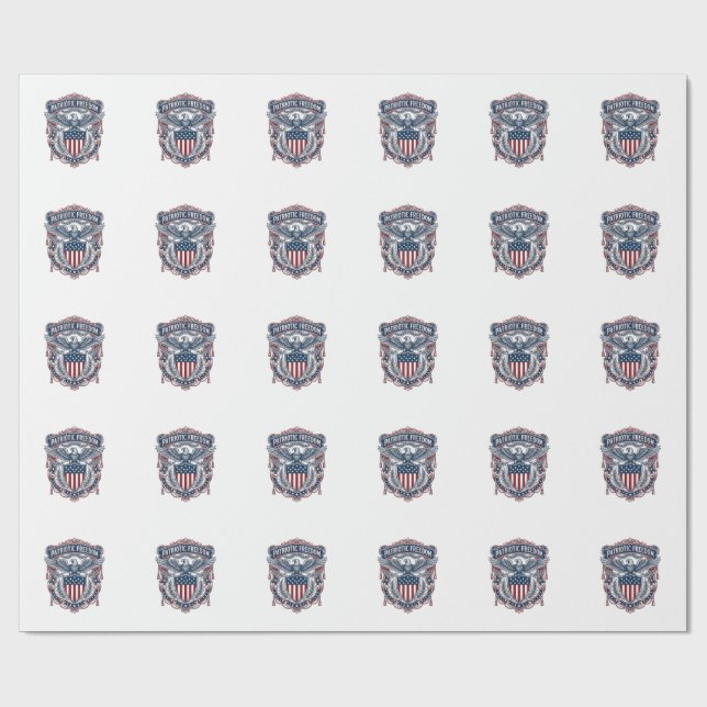 Patriotic Garden Flag Style Vector Graphic Tee_1 Wrapping Paper (Flat)