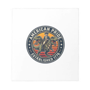 Patriotic George Washington Riding T-rex American  Notepad