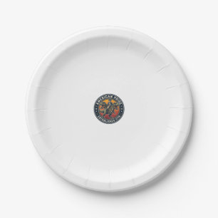 Patriotic George Washington Riding T-rex American Paper Plate