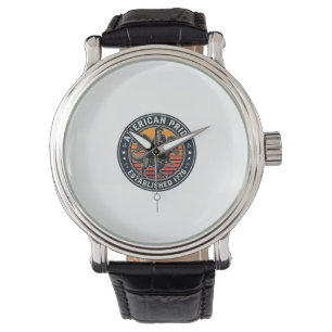Patriotic George Washington Riding T-rex American Watch