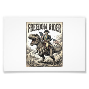 Patriotic George Washington Riding T-rex Freedom R Photo Print