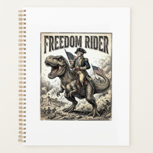 Patriotic George Washington Riding T-rex Freedom R Planner