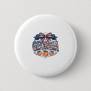 Patriotic Georgia Peach Bow Vintage 4th of July Sh 6 Cm Round Badge