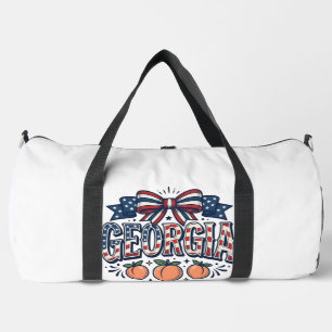 Patriotic Georgia Peach Bow Vintage 4th of July Sh Duffle Bag