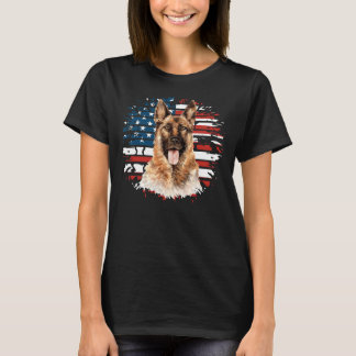 Patriotic German Shepherd America Flag T-Shirt