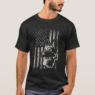 Patriotic German Shepherd American Flag 4Th Of Jul T-Shirt