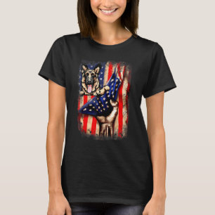 Patriotic German Shepherd American Flag Dog   1 T-Shirt