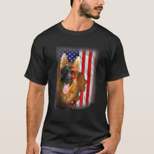 Patriotic German Shepherd American Flag Dog 9 T-Shirt