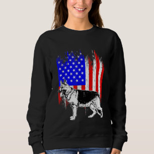 Patriotic German Shepherd American Flag Dog Lover Sweatshirt