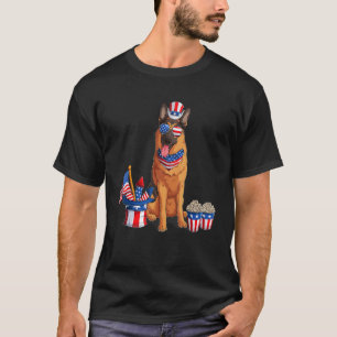 Patriotic German Shepherd American Flag Dog  Men W T-Shirt