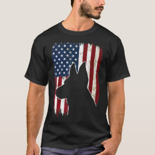 Patriotic German Shepherd American Flag  Dog   T-Shirt