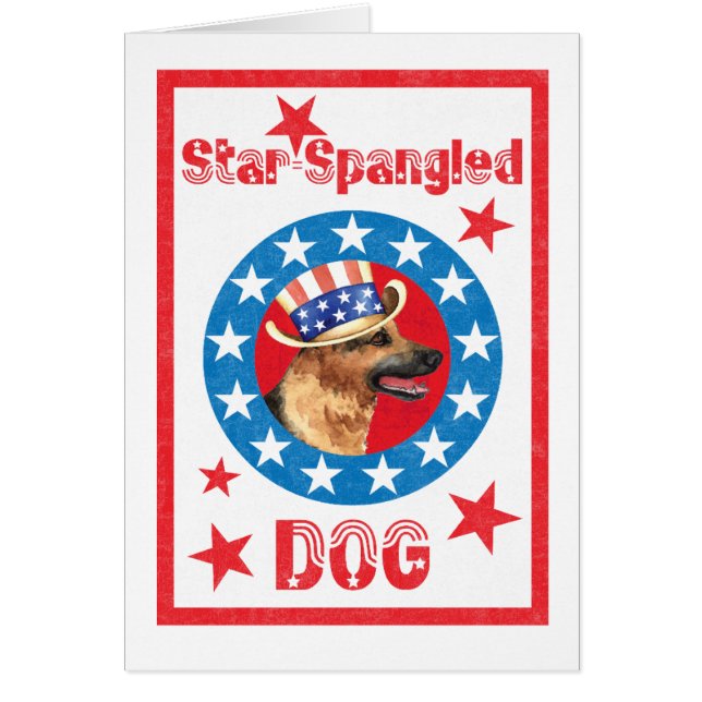 Patriotic German Shepherd Card (Front)