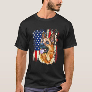 Patriotic German Shepherd Dog American Flag For Me T-Shirt