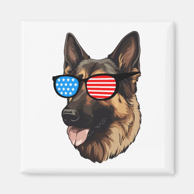 Patriotic German Shepherd Magnet (Front)