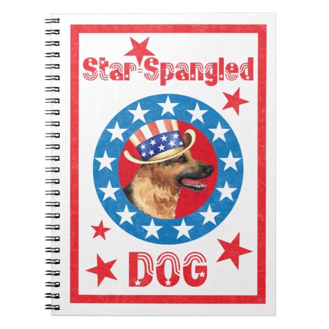 Patriotic German Shepherd Notebook (Front)