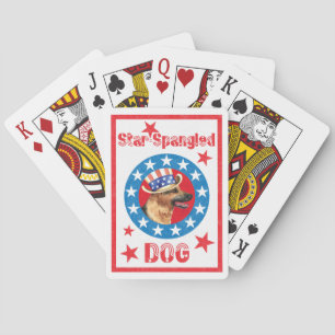 Patriotic German Shepherd Playing Cards