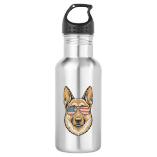 Patriotic German Shepherd Sunglasses Vintage Art_1 532 Ml Water Bottle