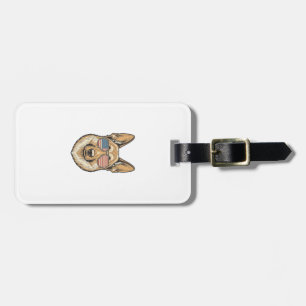Patriotic German Shepherd Sunglasses Vintage Art_1 Luggage Tag